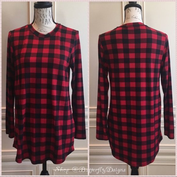BOGOFREE Butter Soft Buffalo Check Long Sleeve Top - Picture 7 of 16